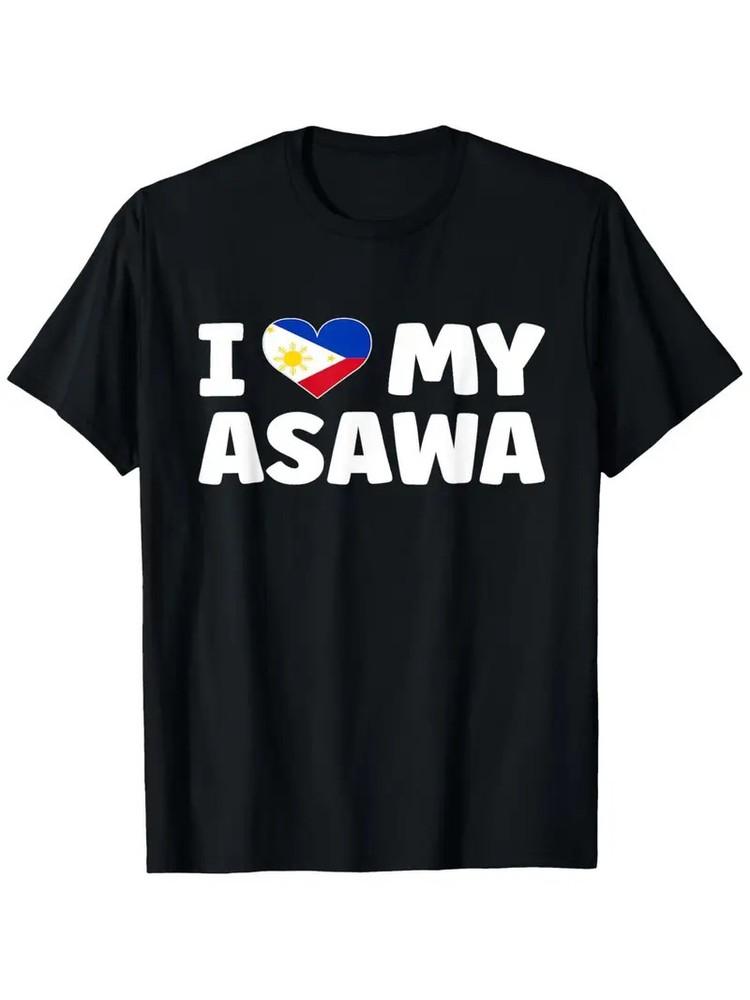 100% Pure Cotton 039;I Love My Asawa039; Philippines Flag T-ShirtBlack Lightweight Unisex T-Shirt S