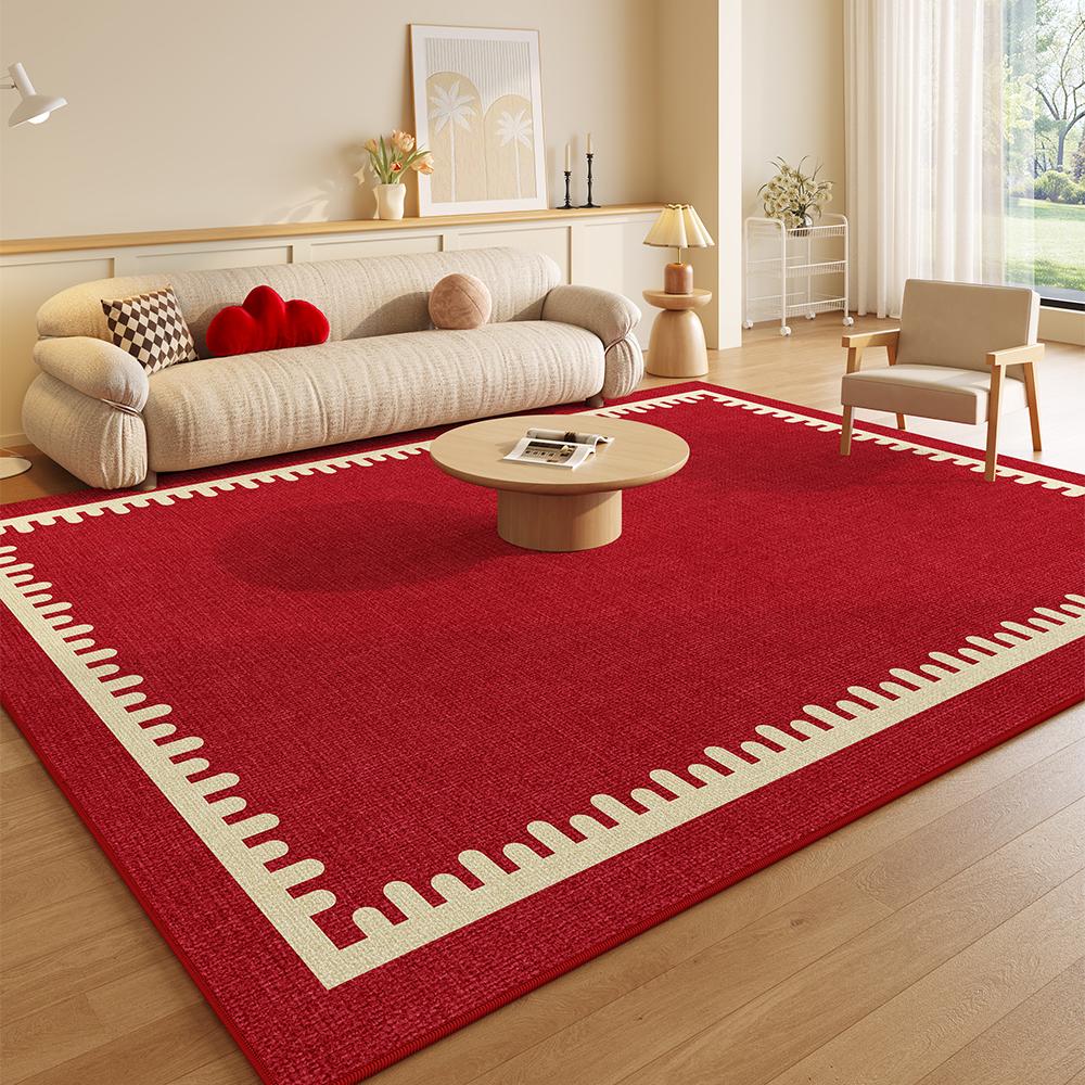 Red New Year Living Room Carpet, Cream Style, Festive And Easy To Clean, Dining Room, Bedroom Floor Mat, Home Decoration