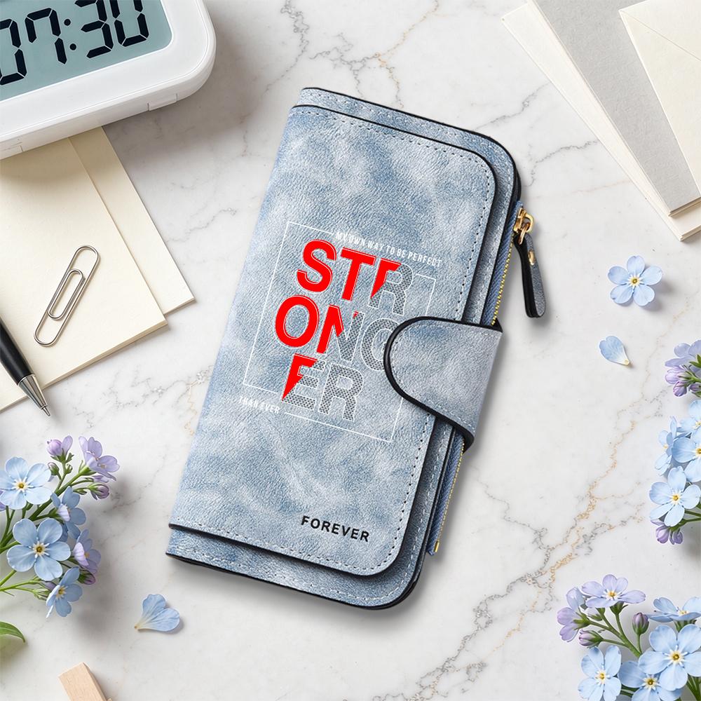 Stronger Letter Printed Casual Long Wallet Multi Slot Portable Fashion Purse