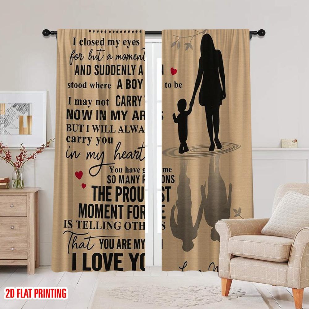 2 Stück, 2D-Flachdruck Vorhänge&Fensterdekoration Lieber Sohn Silhouette 100% Polyester (ohne Stange) Art Deco Festlich Ideal für