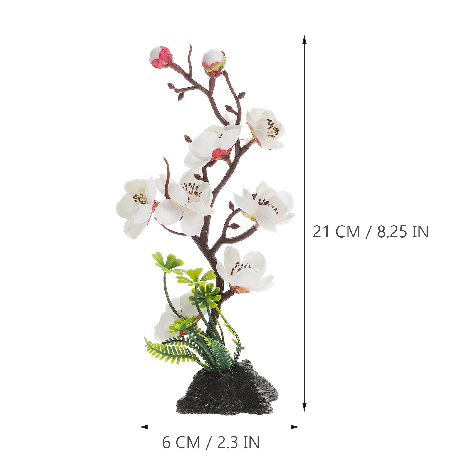 

2Pcs Realistic Fake Flower Decoration for Sushi Plate Plum Blossom Dish Ornament Japanese Cold Dish Serving Tray Artificial білий
