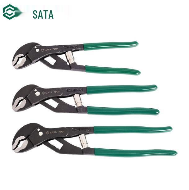 SATA Shida German Imported Quick-Adjust Water Pump Pliers - Large Opening, Models 72411, 72412, 72413. Model 72411 - Quick Adjustment Water Pump Pliers
