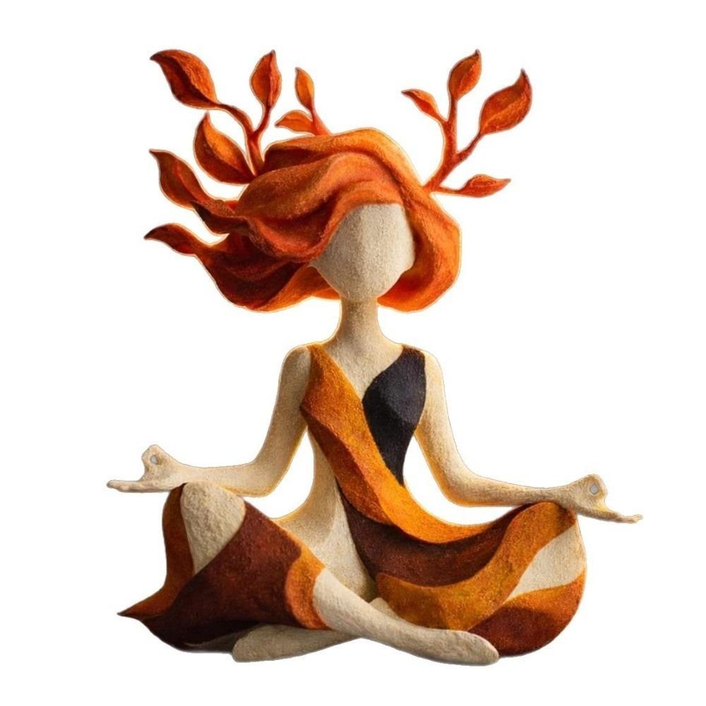 Harz Beruhigende Skulpturen Yoga Mädchen Innere Harmonie Figur Zen Meditierende Statue Meditationsraum