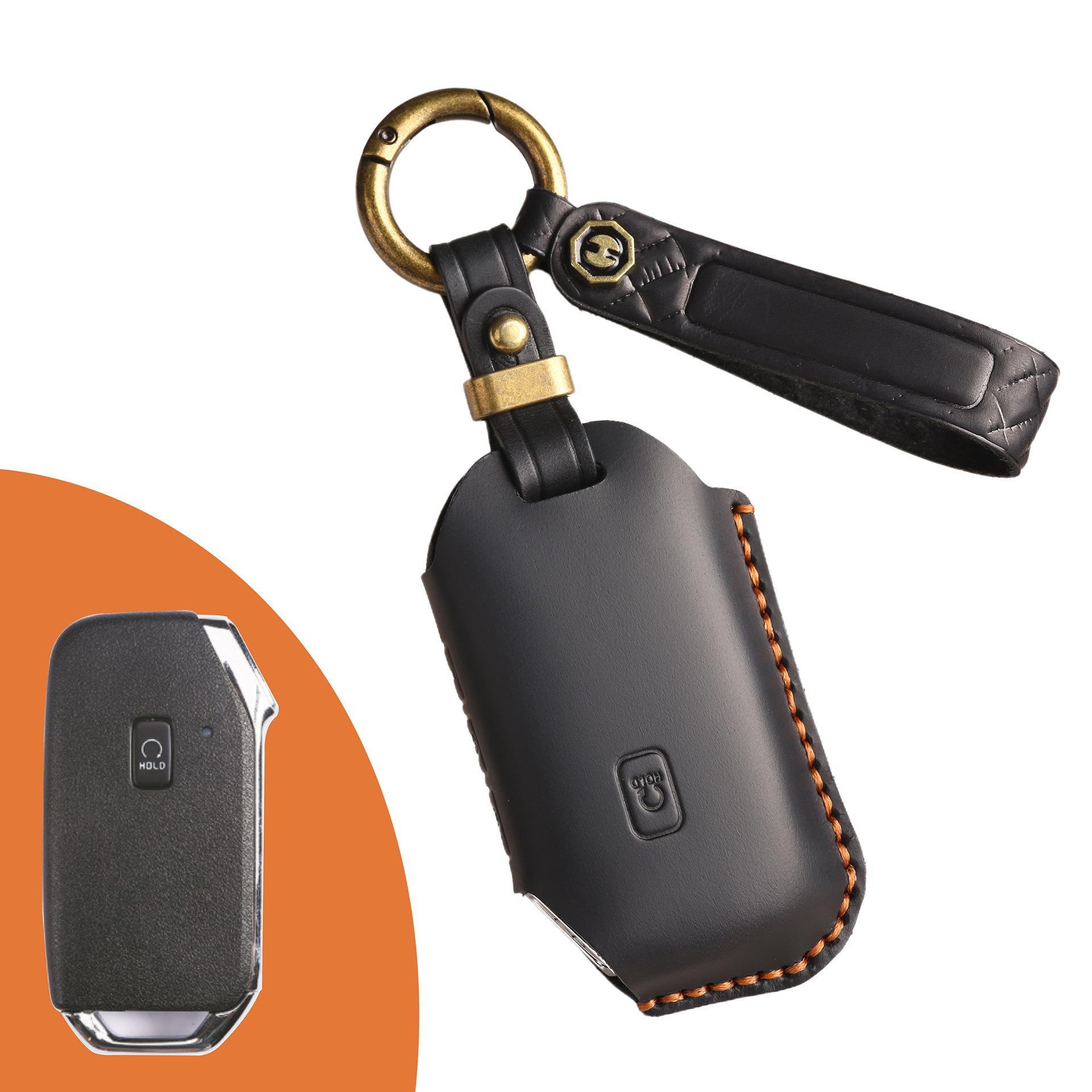 

Retro Korean car key case for Kia Sorento handmade genuine leather car key case чёрный