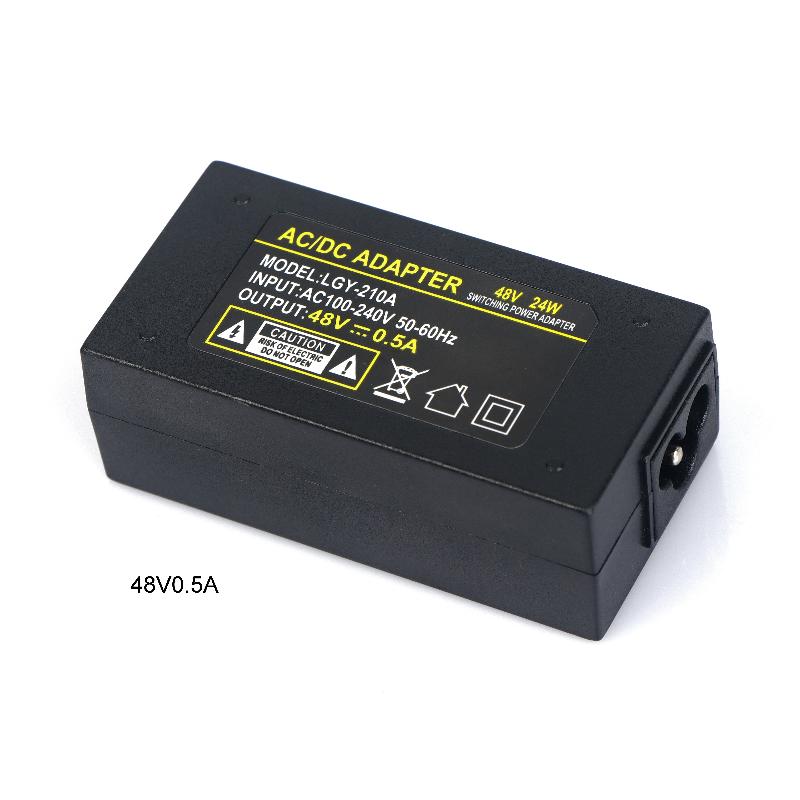 1Pcs Desktop Poe Power Injector Ethernet Adapter Surveillance Cctv For Ip Camera Power Supply 24V 1A 48V 0.5A 24W