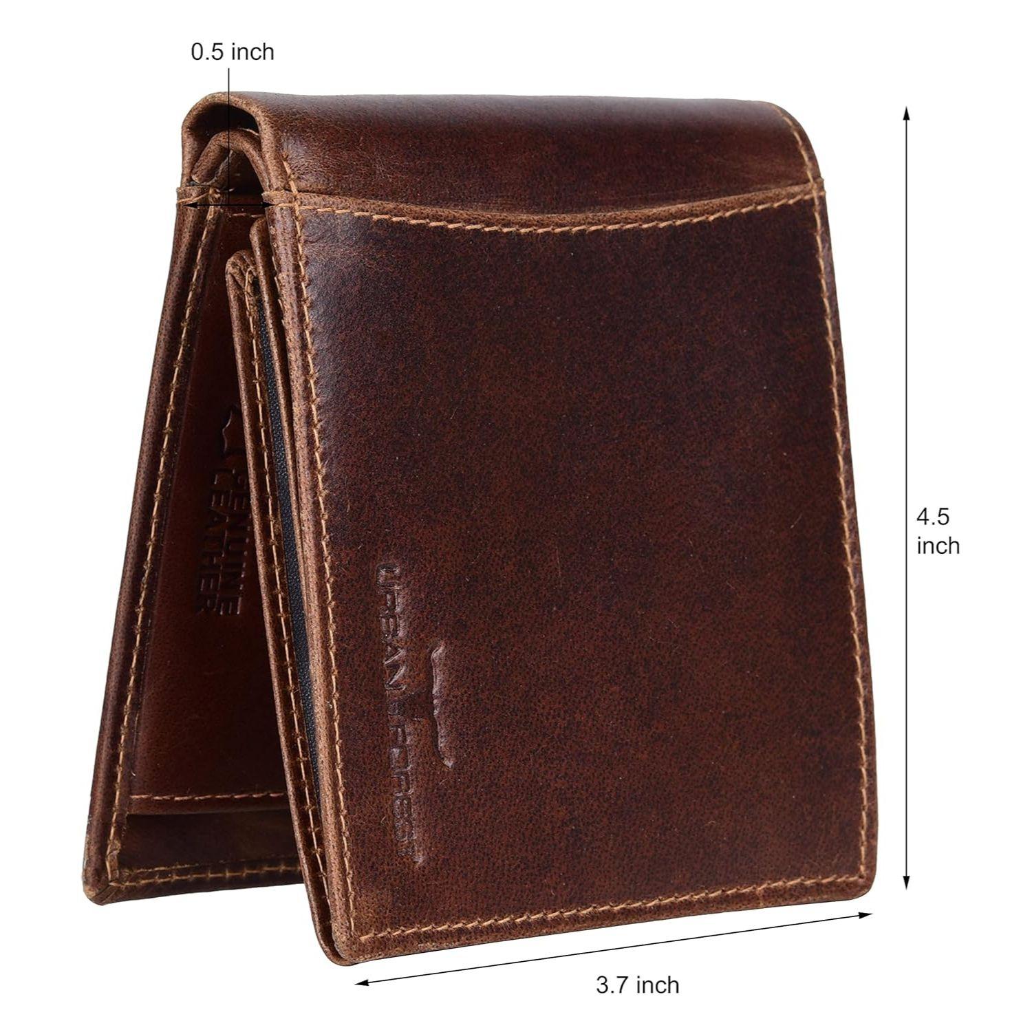 Мужской кожаный кошелек Oliver карамельно-коричневого цвета 13 X 11 X 2.5 CM коричневый — фото 6