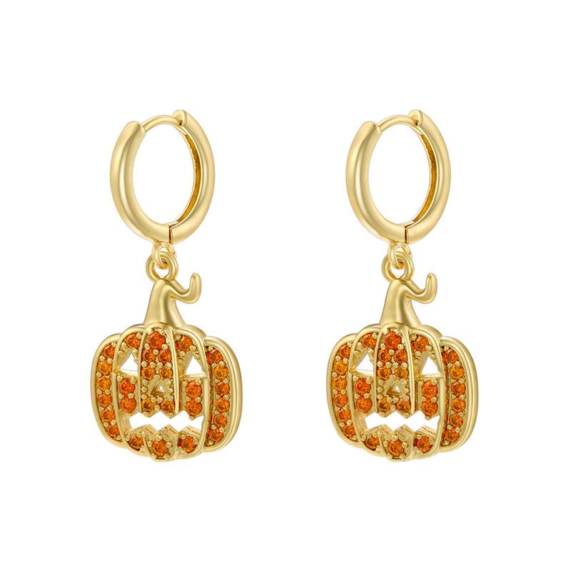 Pumpkin Grimace Ghost Stud Earrings Fun Funny Halloween Spider Web Earrings Ve1701-1705