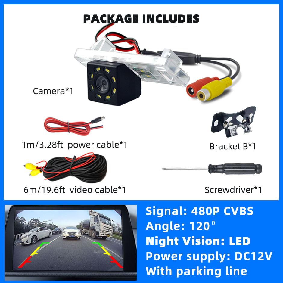 

QXNY HD Rear View Backup Camera Reverse License Plate Light for Nissan Qashqai X-Trail Sunny Almera N16 Primera Qashqai Y10 SUV