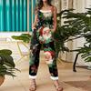 Women's Jumpsuit Halloween Print  Casual Loose Vintage Shoulder Strap Cotton Linen