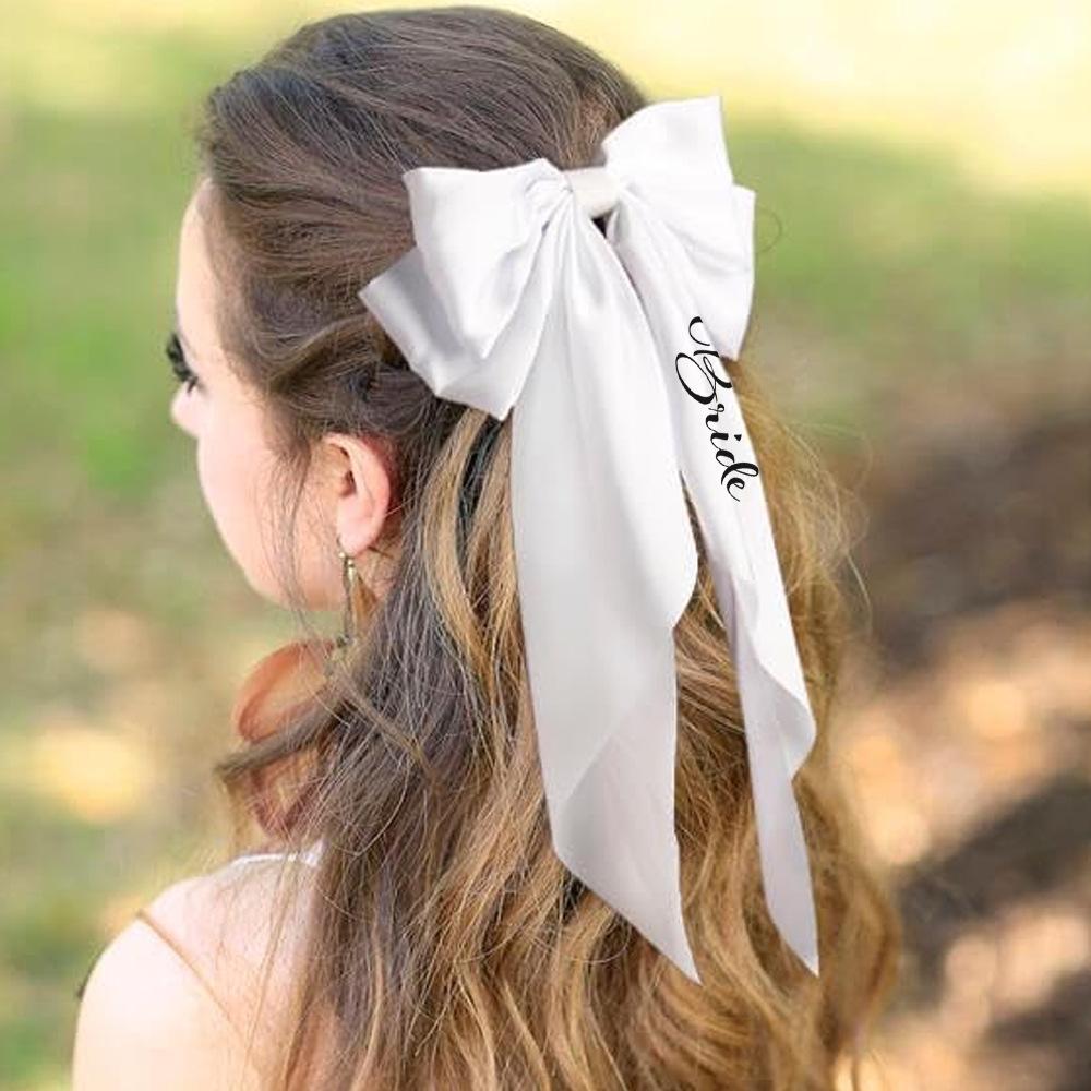 Bridal Decorations, White, Bow Tie, Headwear, Wedding Veil Accessories, Hair Accessories, Wedding Hair Clip