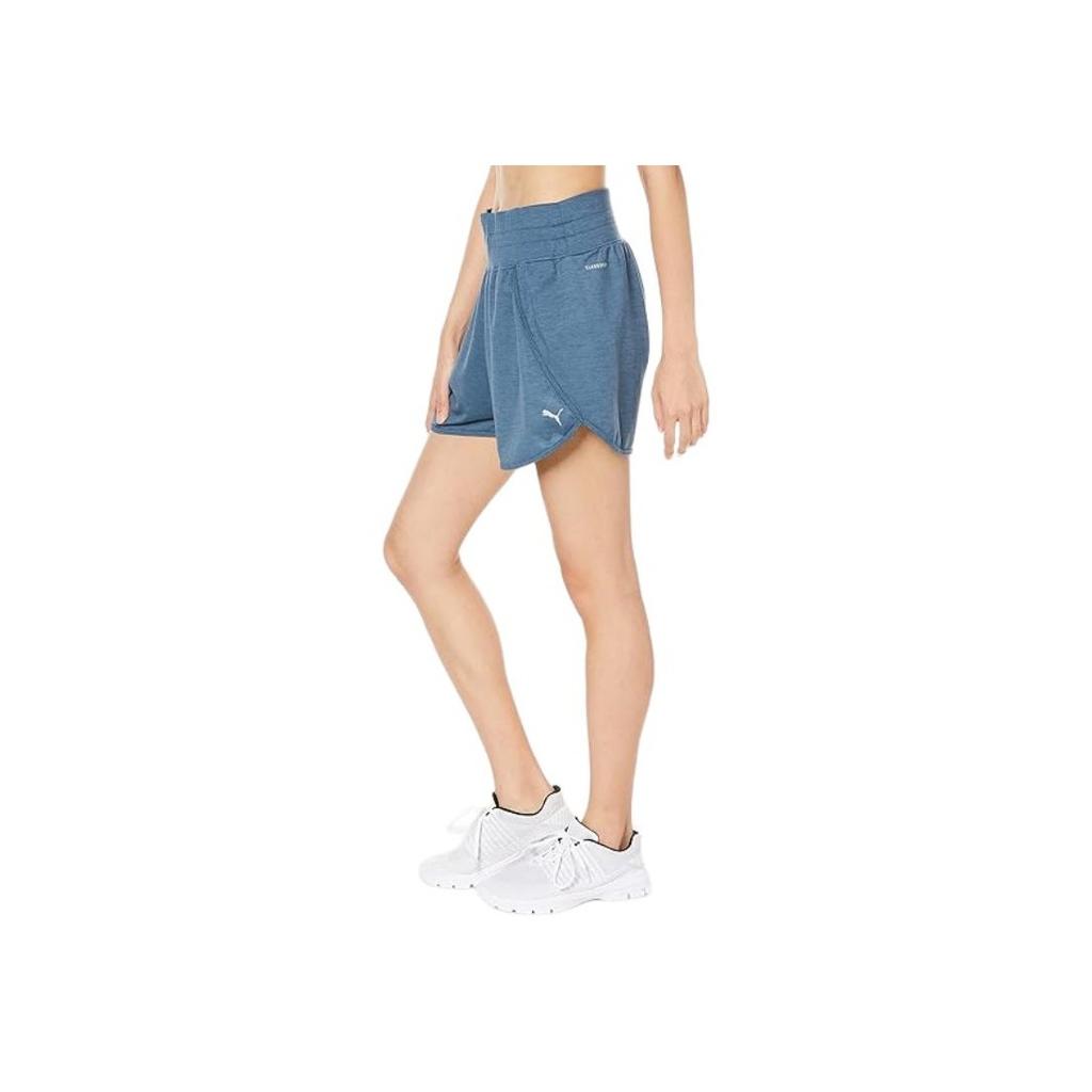 Puma Logo Print Elastic Waist Casual Shorts Women Shorts Navy-Blue 522870-18