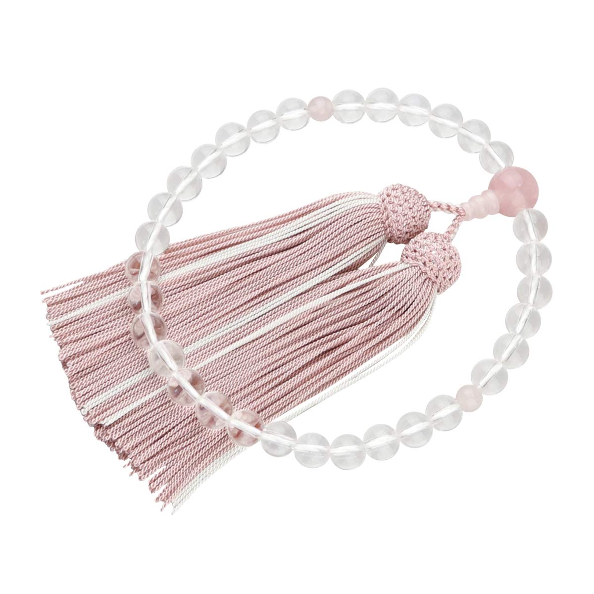 

Женские неформальные кварцевые молитвенные бусины, одинарные, круглые бусины 8 мм, отделка красным кварцем, пепельно-вишневый цвет и белые линии, упакованы в деревянную коробку из павловнии