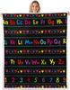 Counting Numbers Educational Blanket Soft Sherpa Throw Learning Tool for Kids Math Practice Bedroom Nursery Decor