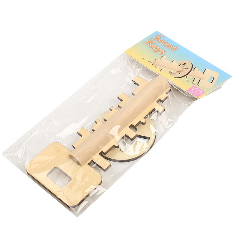 Tobefu Creative Wooden Unlock Puzzle Key Toys Kong Ming Lock For Kids Stress Release Children Intellectual Educational Gifts