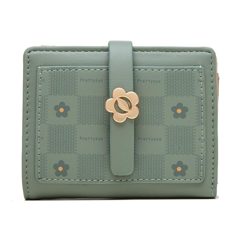 Wallet  PU Printed Zipper Folding Student Multi Slot Zipper Wallet