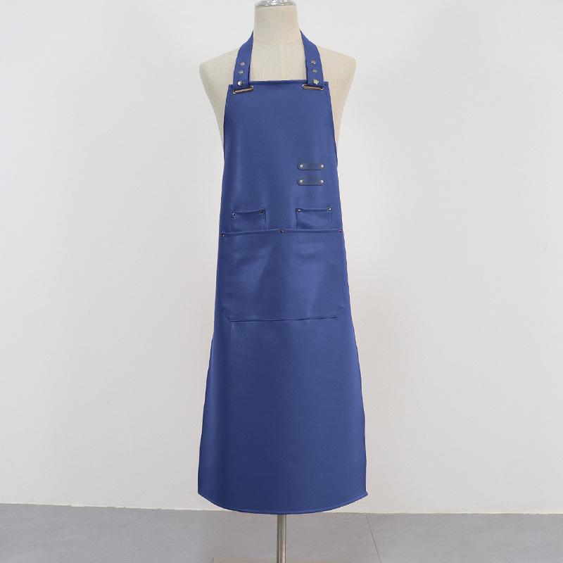 

Leather Apron Waterproof And Oil-Proof Thickened Soft Leather Chef Hotel Car Wash Lengthened Pu Leather Work Waist 110cm*66cm синий