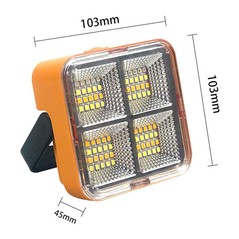 1Pcs Portable Outdoor Floodlight Solar Rechargeable Multifunctional Led Work Light 1200Mah Lithium Battery Suitable For Camping
