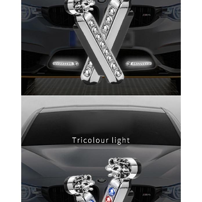 2 pezzi Auto ad Energia Eolica Luce Diurna a LED Illuminazione Ausiliaria Lampada a Ventola Rotante Fari Diurni per Automobili Decorativi