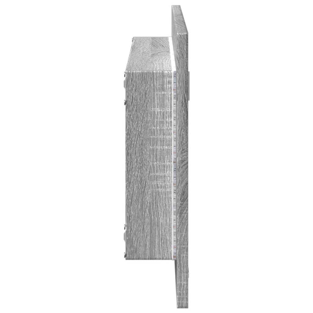 Vidaxl LED Bathroom Mirror Cabinet, Sonoma Oak Grey, 100X8.5X37 Cm