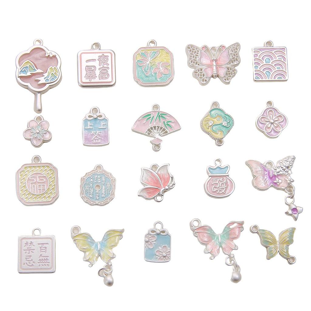 1pc/bag Alloy Matte Dripping Oil Pendant DIY Bracelet Necklace Earrings Jewelry Accessories