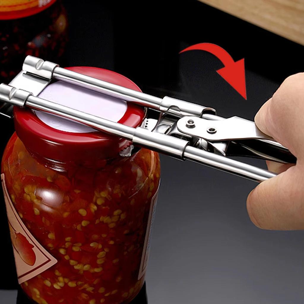Ouvre-boîte réglable en acier inoxydable, antidérapant, multifonction, manuel, ouvre-couvercle de bouteille, Gadget, Gadgets pour la maison, accessoires