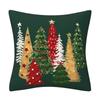 Festival Polyester Cushion Cover With Christmas Tree Designs Soft Sturdy Pillowcase For Home Decoration