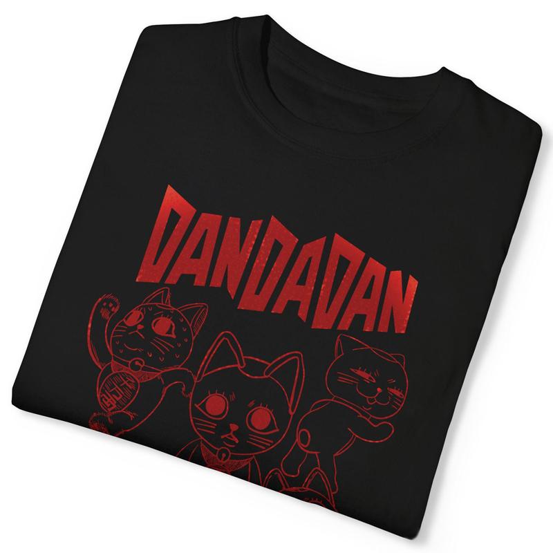 Dandadan Cat Anime Cute Funny Manga T-Shirt for Women Men Turbo Granny Unisex Tee Shirts Kawaii Graphic T Shirts Cotton Tshirts