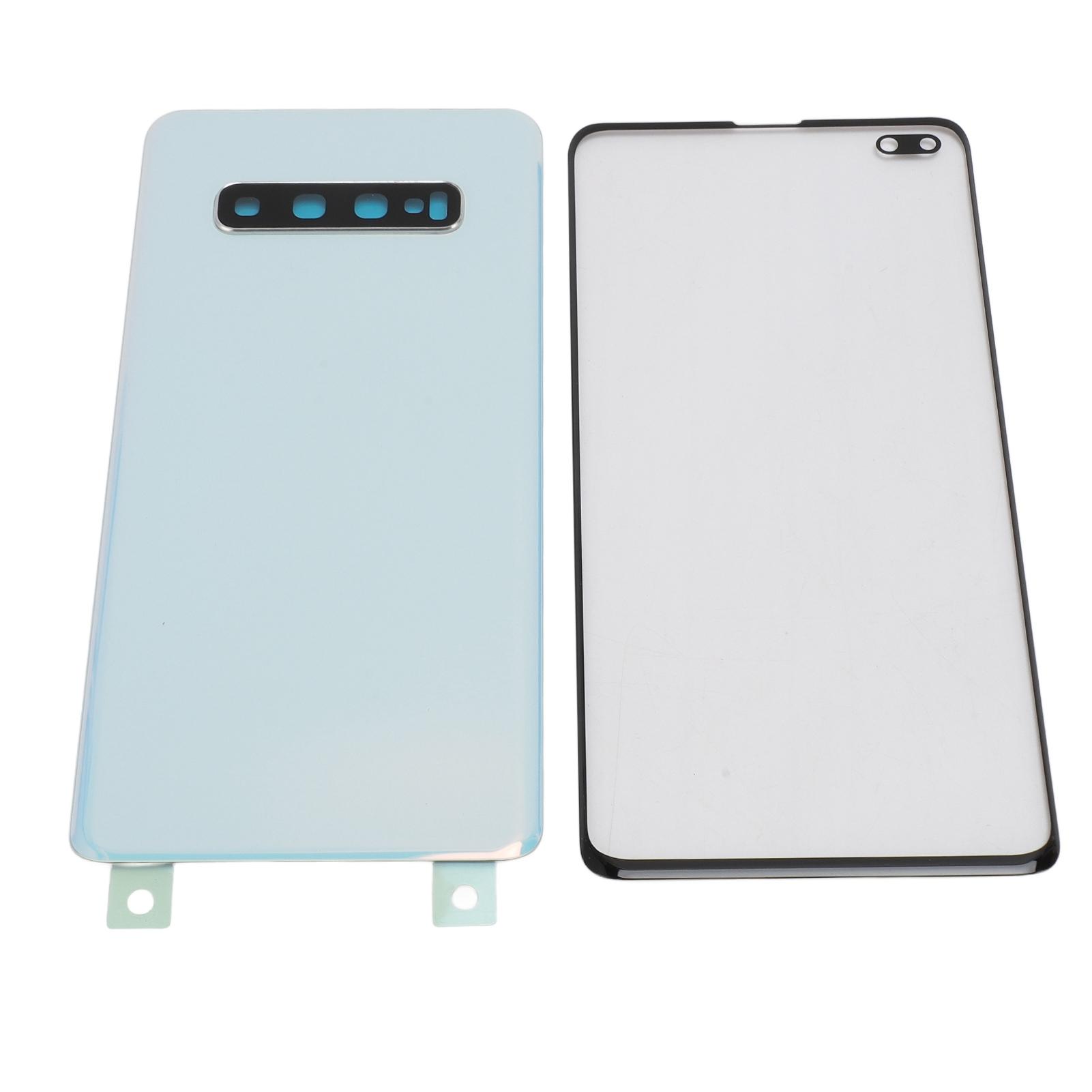 

Back Glass Cover Replacement Housing Door Front Outer Lens Glass Screen Replacement Repair Kit for S10+Plus Pre Installed Camera Lens