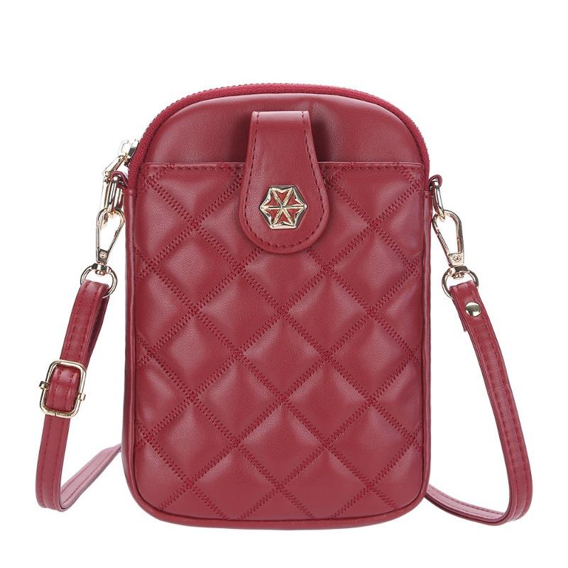 New women's mobile phone bag fashion rhombus messenger bag zipper large capacity shoulder bag women