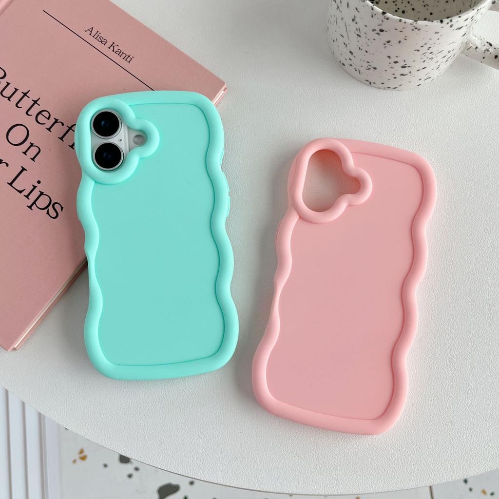 New Product for IPhone17 Mobile Phone Case Macaron Big Wave for Apple 16 Candy Color Soft Shell Protective Cover