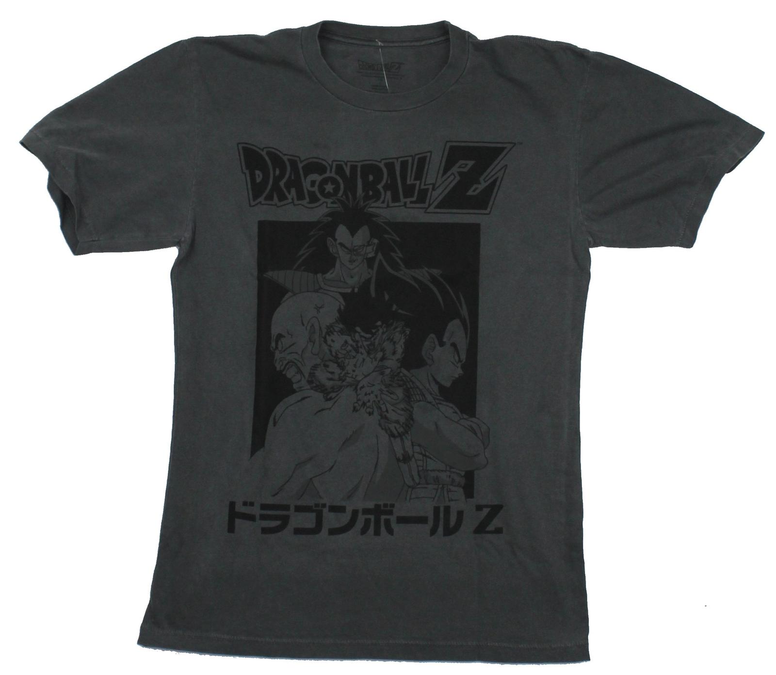 Dragon Ball Z Mens T-Shirt - Action Collage Kanji Black Print Pic L