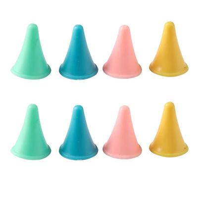 8 Mixed-color Rubber Cone Shaped Knitting Needle Cap Tip Protectors for Knitting Craft Sewing Accessories.