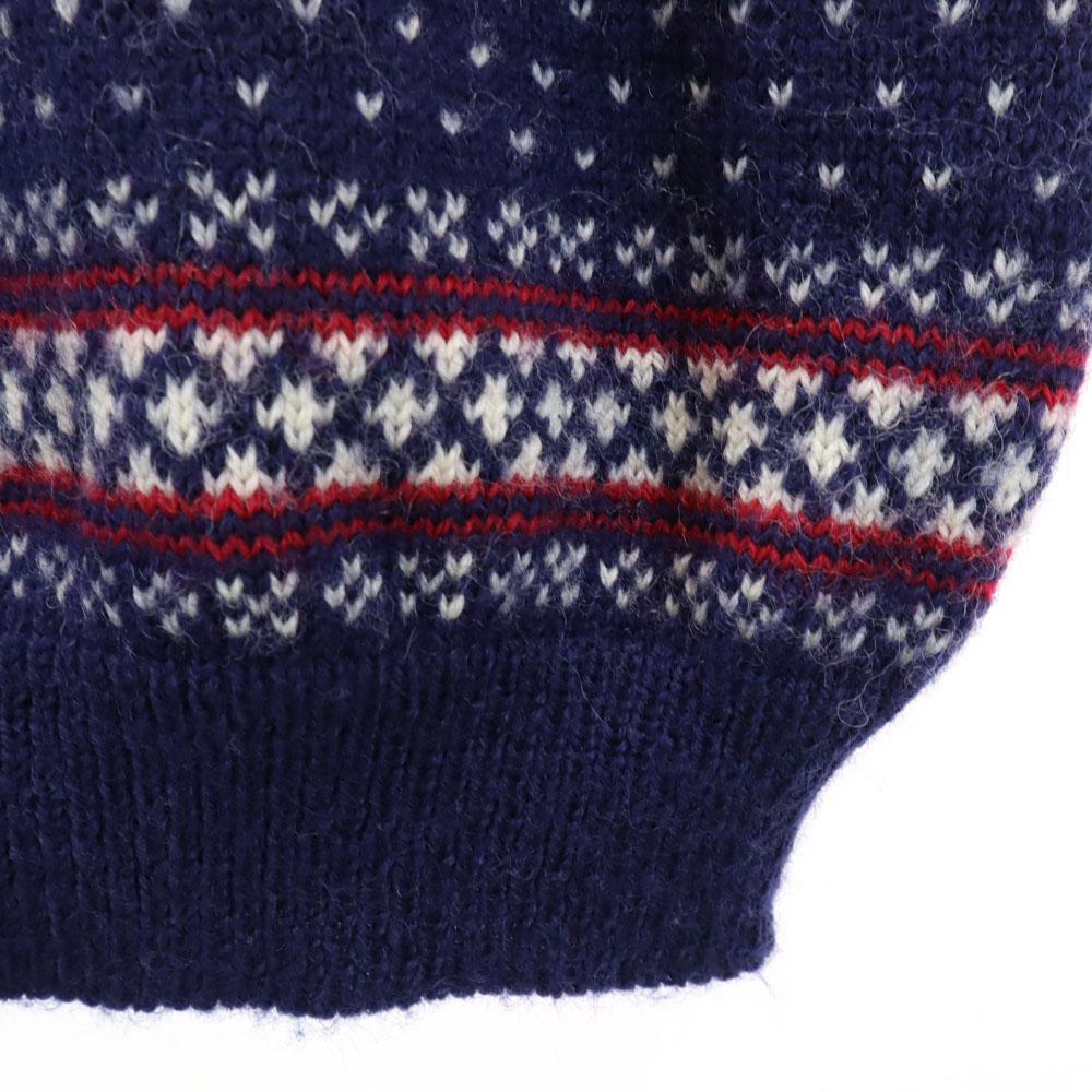 L.L.BEAN 80s Made In Norway Vintage Fair Isle Pattern Long Sleeve Sweater Women Used