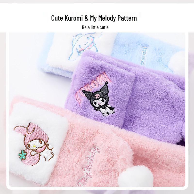 Pluszowy szalik Melody Kids: Ciepły, pogrubiony komin dla dziewczynek - Wiatroszczelny i chroniący przed zimnem na jesień/zimę.