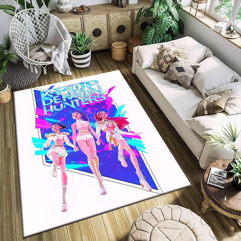 1PC KPop Demon Hunters Rug - Home Decoration Carpet For Living Room Bedroom Flooring Computer Chair Area Rug