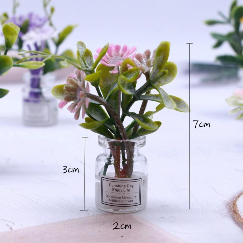 1:12 Dollhouse Miniature Simulation Vase 8 Styles Finished Flower Miniature Dollhouse Decorations