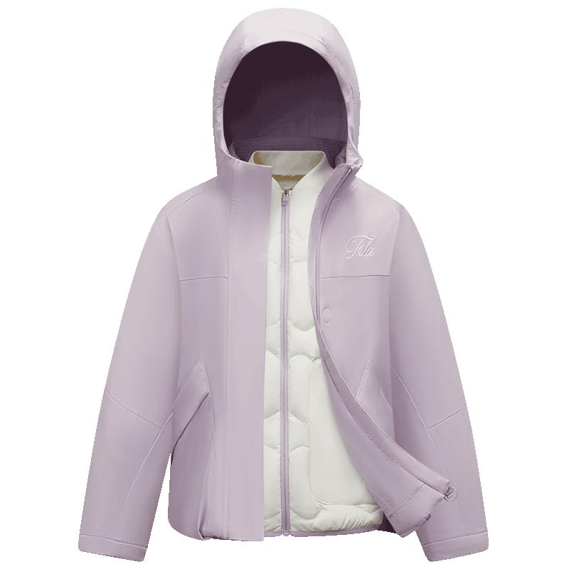 FILA Girls  2025 Winter Fleece-lined Hooded Down Jacket Set 165