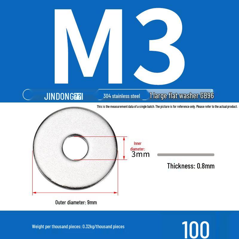 Stainless Steel 304/201/316 Oversized Thick Flat Washer Gasket Screw Washer GB97/GB96