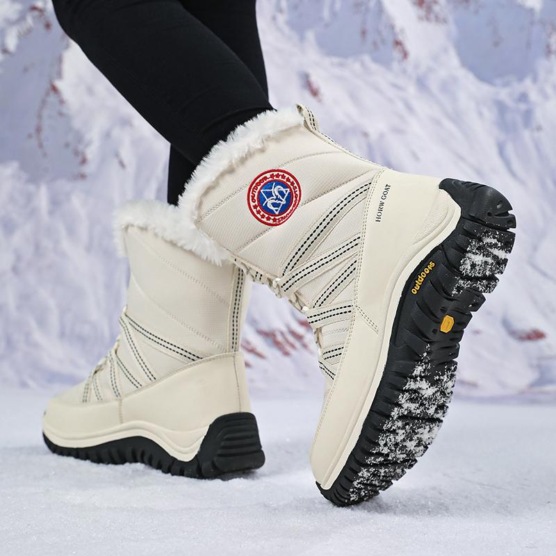 High Quality Winter Women Boots Warm Snow Boots Plush Lace-up Non Slip Comfortable Ankle Boots Outdoor Waterproof Hiking Boots