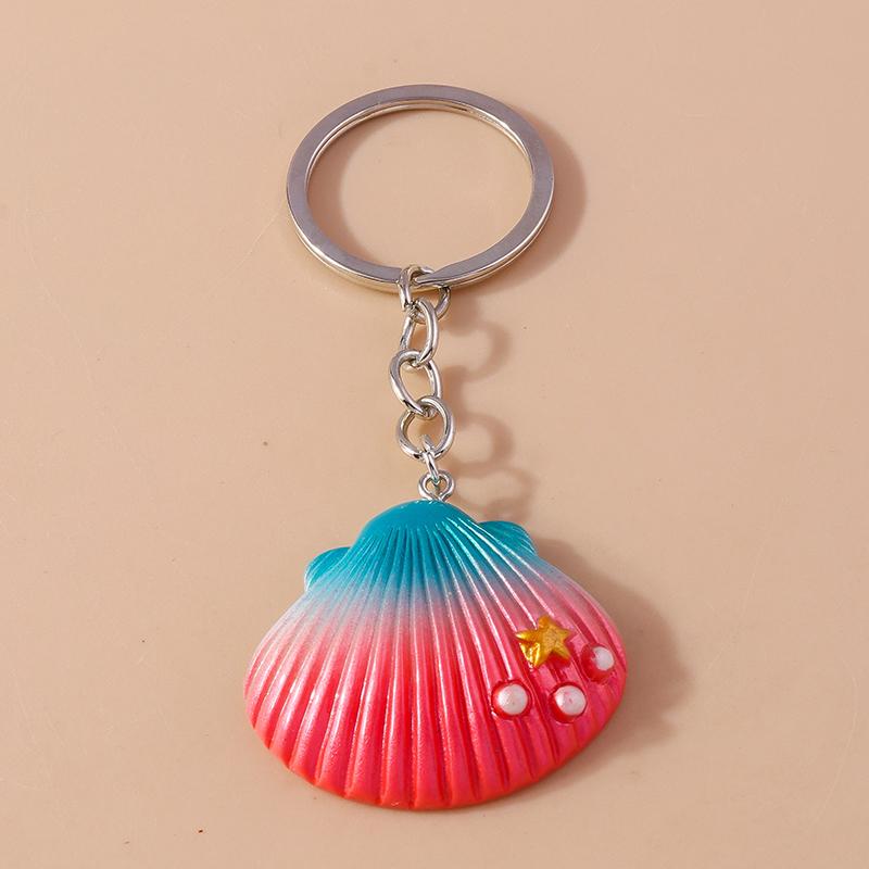 Cute Luminous Conch Keychain Marine Life Keyring Pendants for Car Key Holder Women Girls Handbag Accessories Jewelry Gifts