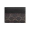 Celine Triomphe Logo Print Leather Card Holder Men accessories Black 10K912FGS-38SI