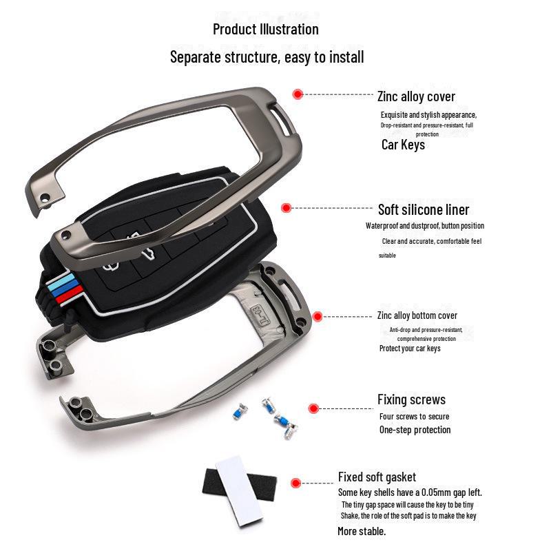 Geely Xingrui Key Bag: Fits 19-21 Dihao GS, Binyue, Haoyue, Binrui Car Key Covers and Buckles