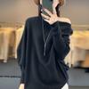 Spring Autumn Women Long Sweater Merino Wool Knitted Sweater Fashion Casual Lady O-NeckPullover Loose Women Bat Shirt