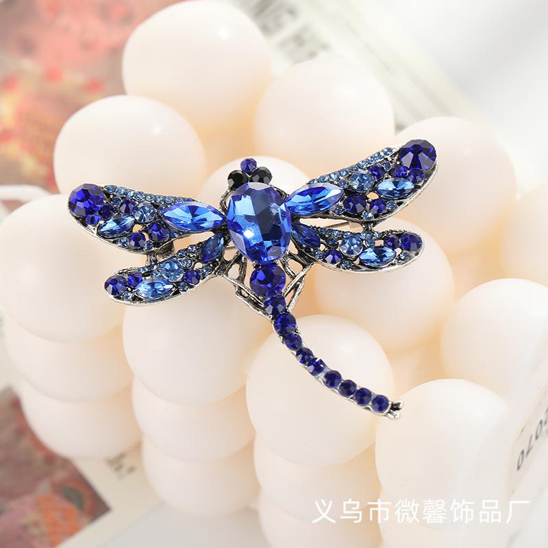 Европейская и американская брошь-стрекоза со стразами модная ретро-брошь-стрекоза темпераментная животная брошь производитель 6.0X4.8