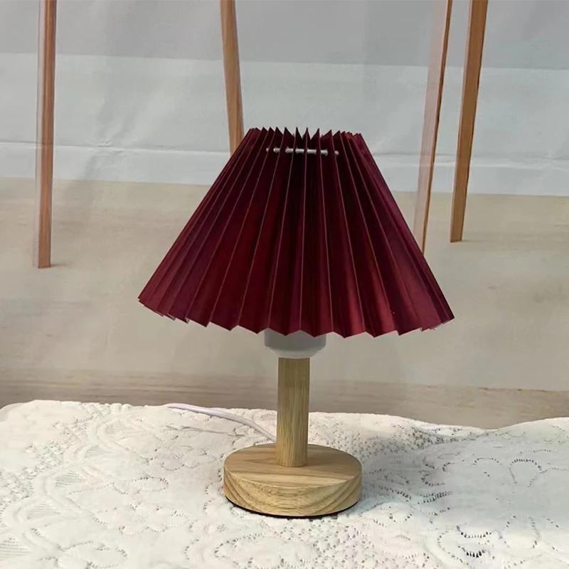 DIY Foldable Nordic Pleated Table Lamp DIY Foldable 5V USB Art Atmosphere Bedroom Bedside Night Light Home Decorate Table Light