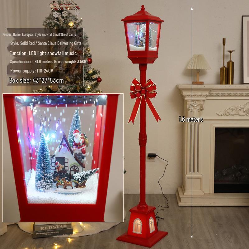 Korean Christmas Music Snowfall Street Lamp Toy Ornaments