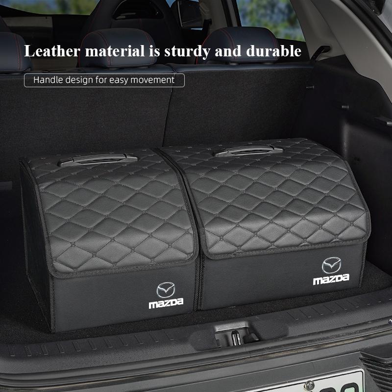 Leather Suitcase Car Trunk Organizer Box Foldable Storage Bin For Mazda 2 3 6 5 Atenza W CX30 CX90 CX60 CX50 MX30 CX3 CX5 MX5 CX7