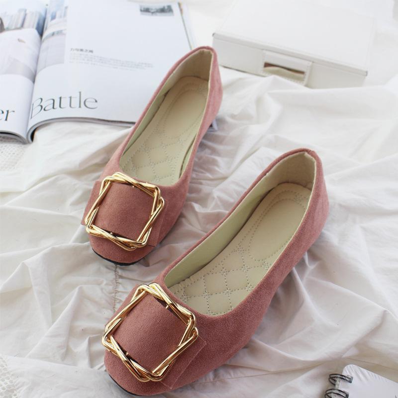 Women's Shoes Flat Shoes Square Toe Slip on Large Size Comfortable Casual Single Shoes Multicolor