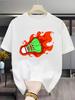 Cartoon Fire Shuttlecock Print Unisex Short Sleeve Tshirt Badminton Design O Neck Tee Sports Fan Casual Male Street Fashion Tops