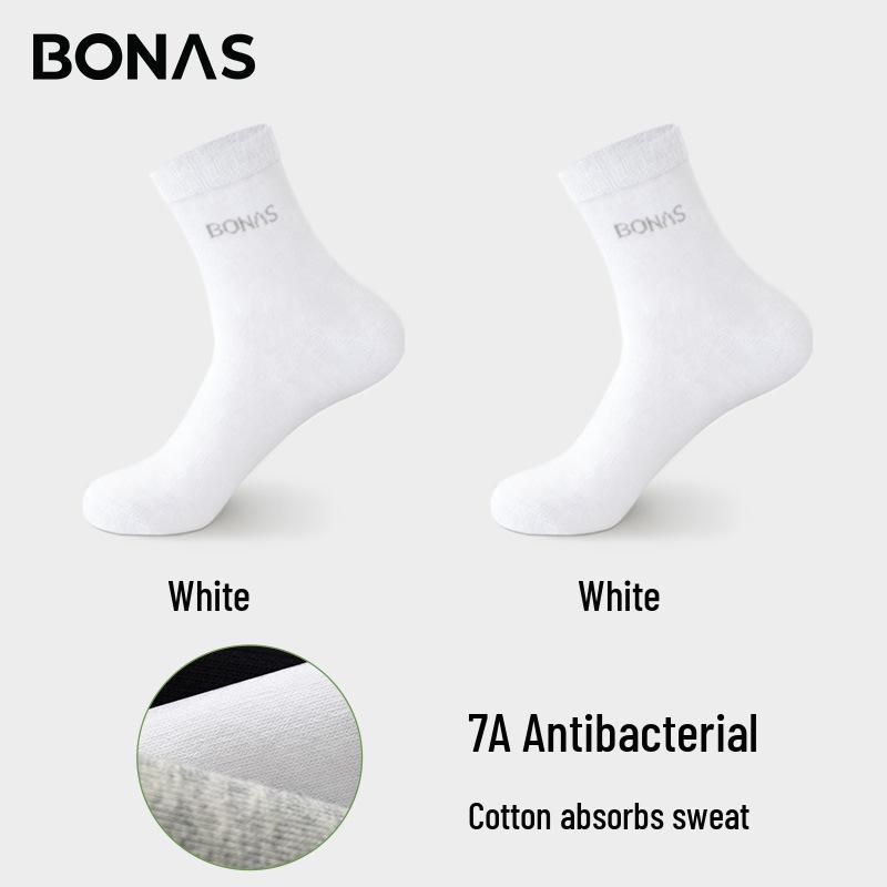 

Мужские хлопковые носки до середины икры Bonas - Антибактериальные, Устойчивые к запаху, Влагоотводящие, Осенние.